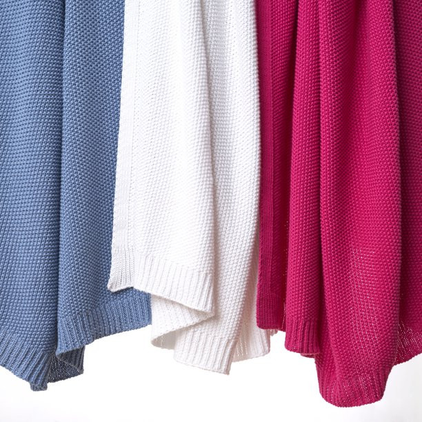 Gap Home Kids Solid Organic Cotton Knit Throw, Blue, 50 x60 - Walmart.com | Walmart (US)