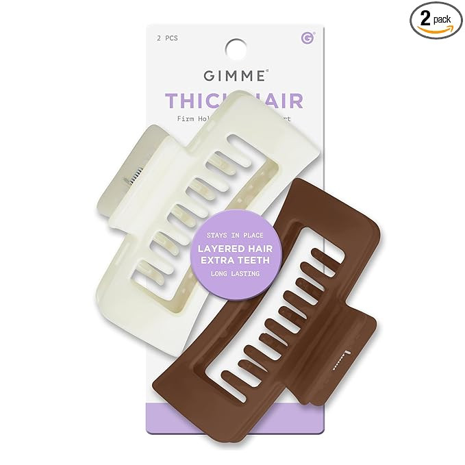 Gimme Beauty Thick Hair Extra Teeth Claw Clips - Double Layer Claws for Long & Curly Hair - Trend... | Amazon (US)
