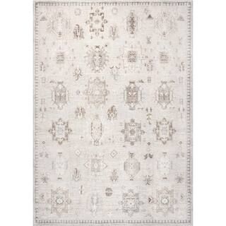 nuLOOM Krystin Machine Washable Distressed Beige 5 ft. x 8 ft. Indoor Area Rug HJAU13A-508 - The ... | The Home Depot