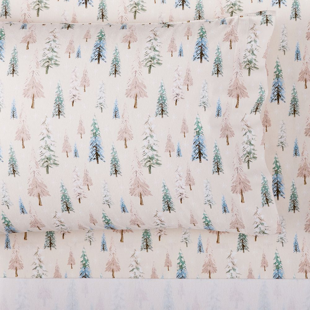 Winter Wonderland Flannel Organic Sheet Set | Pottery Barn Teen