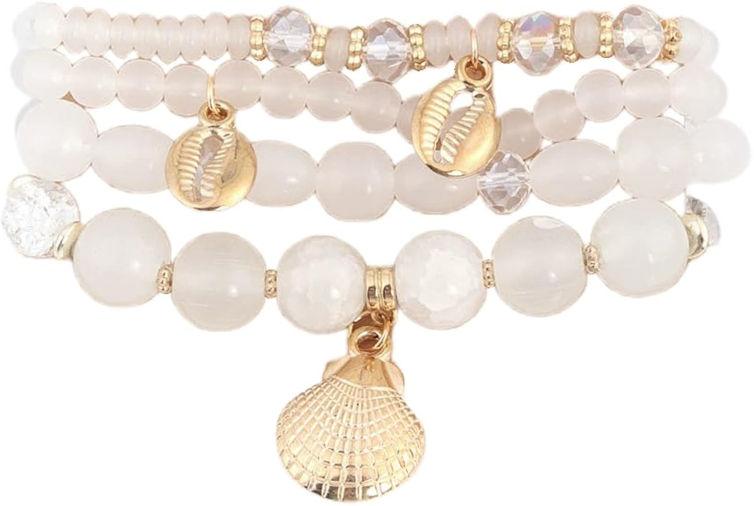 Shell Starfish Bracelet Seahorse Conch Starfish Sea Shell Pearls Charm Stone Bracelet Statement B... | Amazon (US)