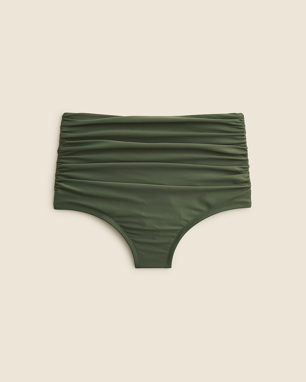 Ruched high-rise full-coverage bikini bottom | J. Crew US