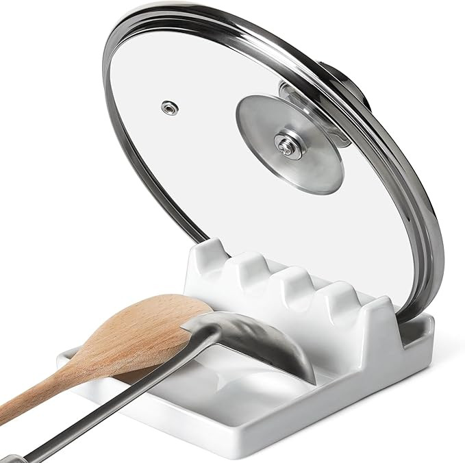 LE TAUCI Ceramic Spoon Rest for Stove Top, Spoon and Lid Rest for Kitchen Counter, Spoon Holder w... | Amazon (US)