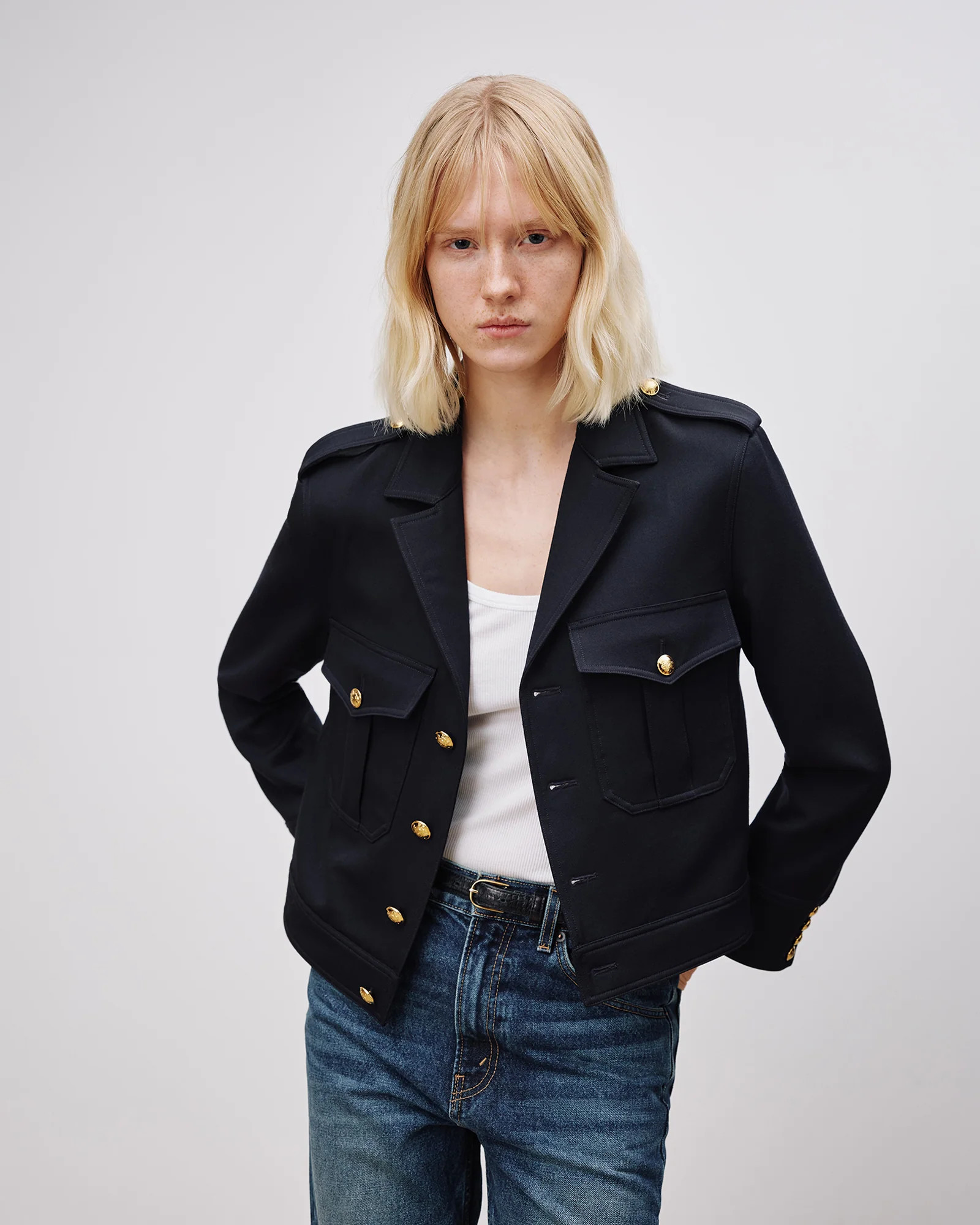 LOURDES CROPPED MILITARY BLAZER | Nili Lotan