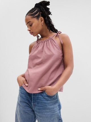 Relaxed Linen Halter Top | Gap Factory