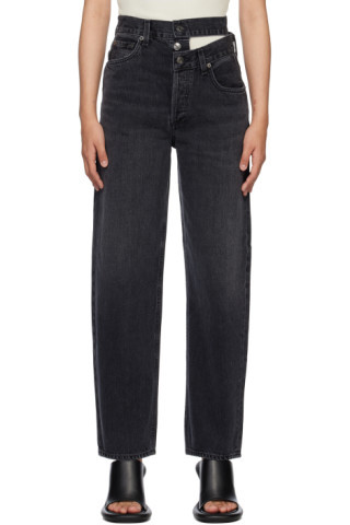 AGOLDE - Black Broken Waistband Jeans | SSENSE
