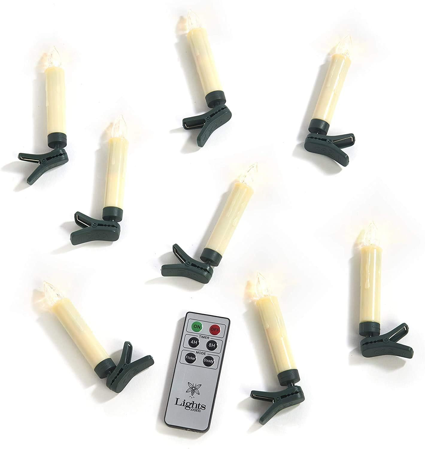 Christmas Tree Candle Lights - 8 Pack, Batteries and Remote Included, Small Flameless Tapers with... | Amazon (US)