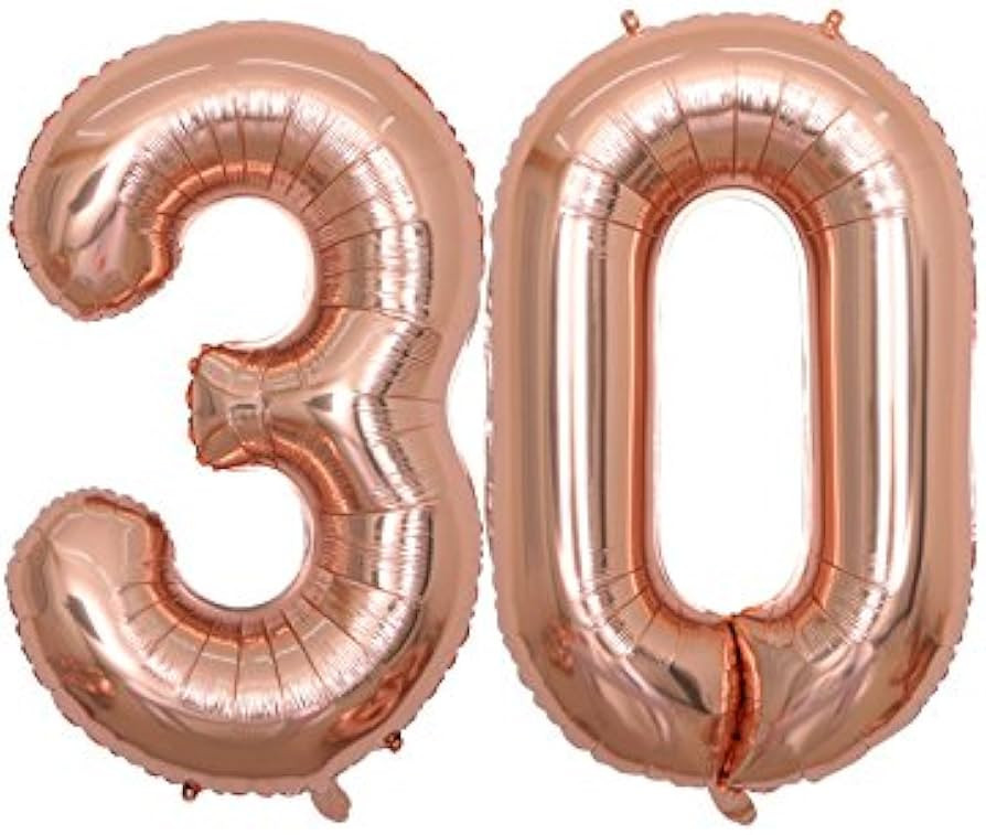 BALONAR 40 inch Jumbo 30 Rose Gold Foil Balloons for 30th Birthday Party Supplies,Anniversary Eve... | Amazon (US)
