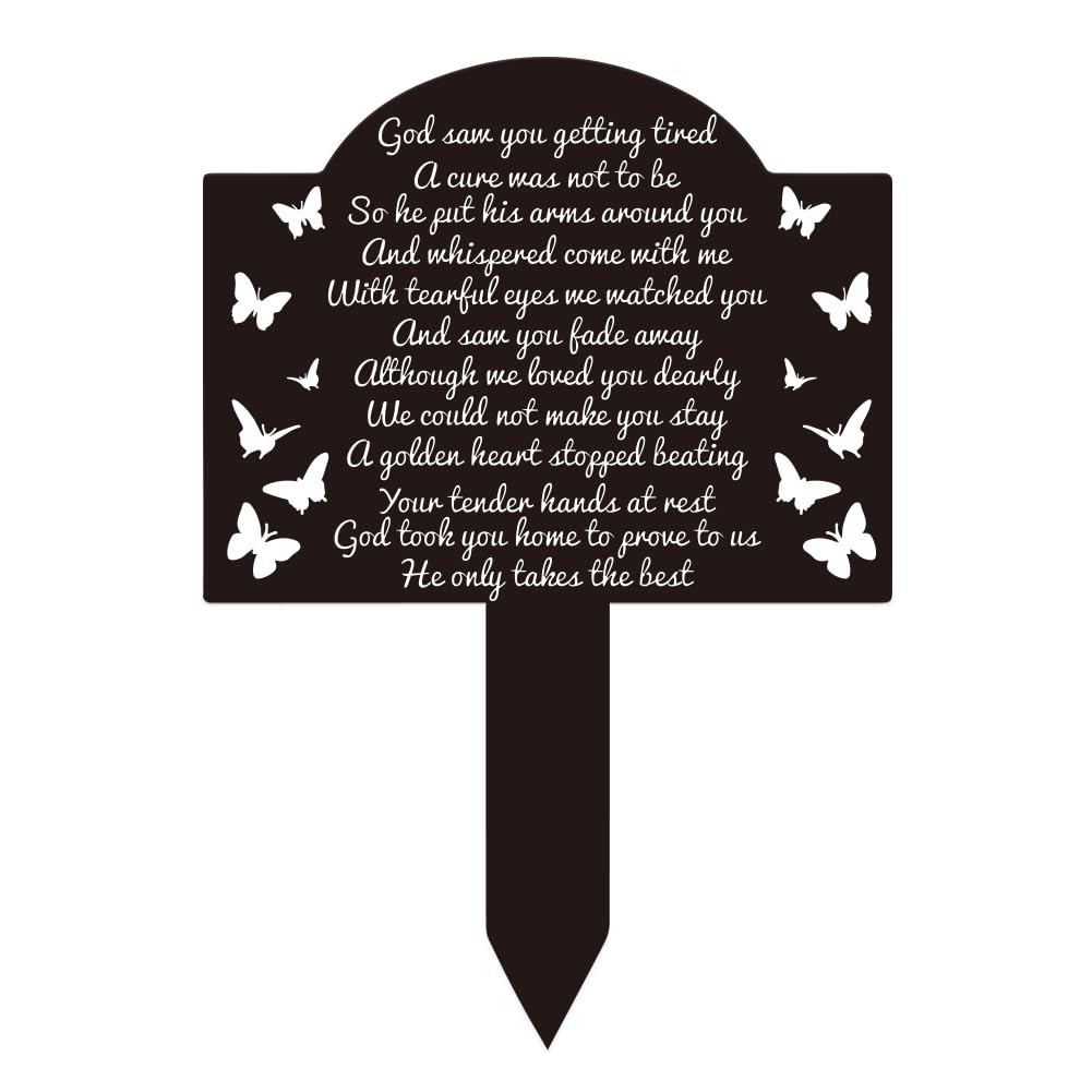 Memorial Stakes Plaque Grave Cemetery Decorations Grandpa Remembrance Grave Stake Acrylic Garden ... | Amazon (US)