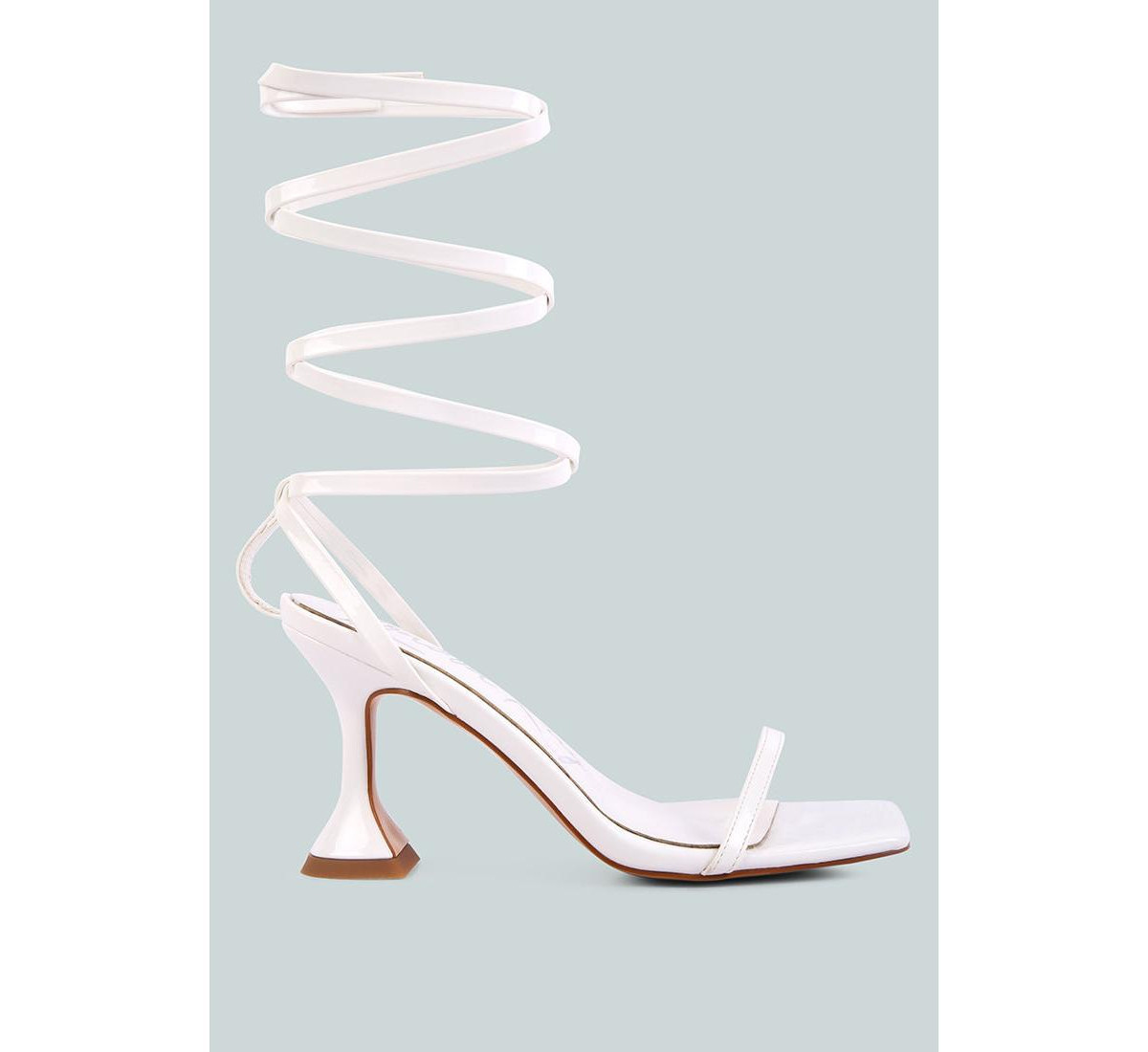 Women's Lewk Strappy Tie Up Spool Heel Sandals - White | Macy's
