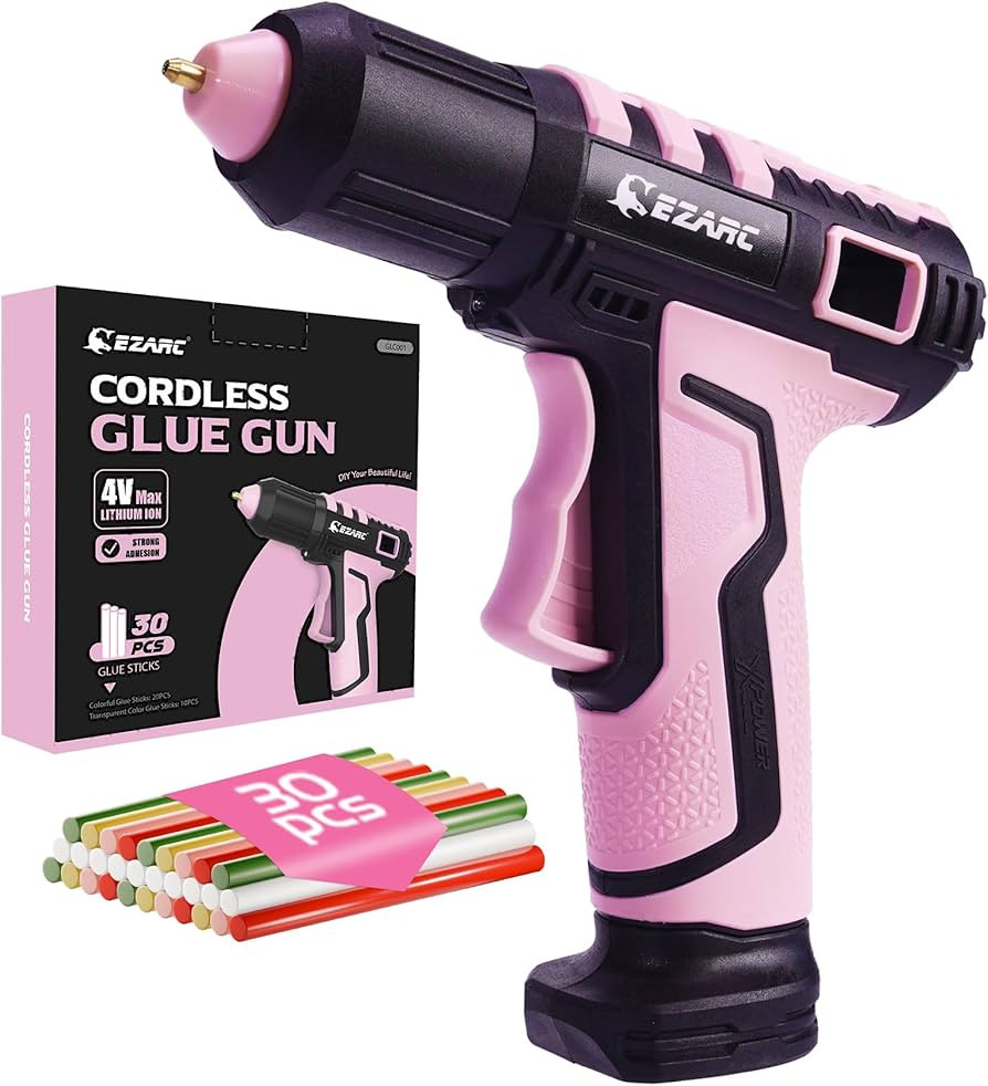 EZARC Cordless Hot Glue Gun, 15s Heating Fast Glue Gun Kit with 30 Pcs Mini Glue Gun Sticks, Auto... | Amazon (US)