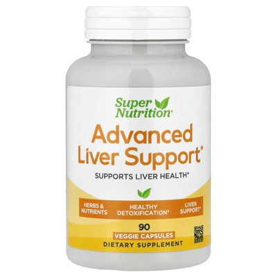 Super Nutrition Advanced Liver Support with Milk Thistle Extract, L-Glutathione, Alpha Lipoic Acid, and Grape Seed Extract, 90 Veggie Capsules | Target