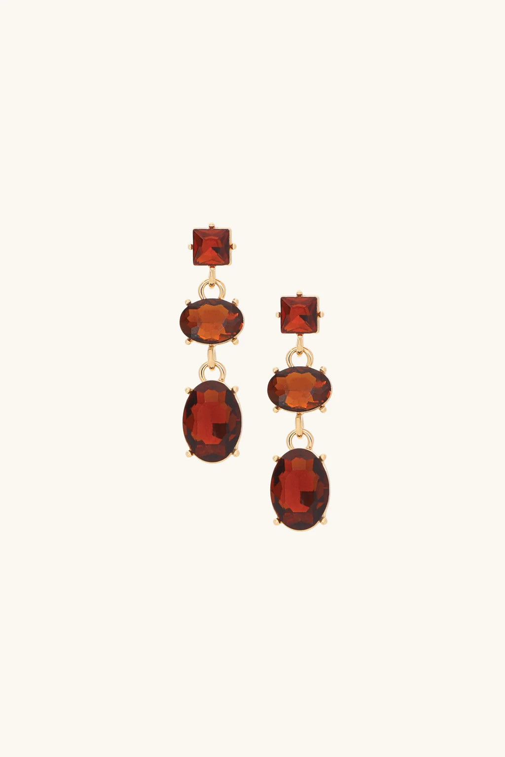 Mixed Drop Crystal Earrings - Amber | The Noli Shop