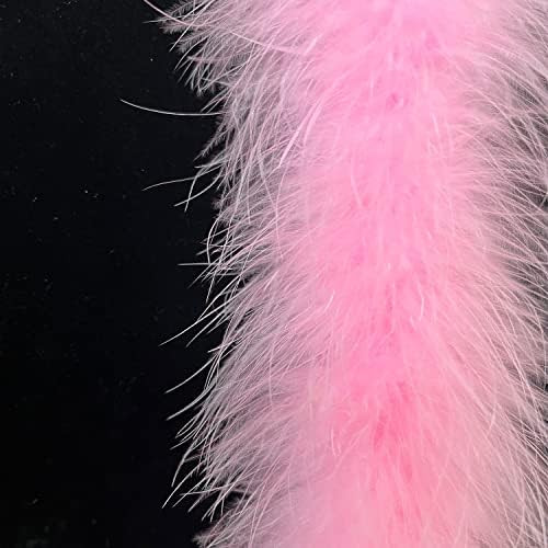 2 Yards 20g Fluffy Marabou Feather Boa for DIY Craft Sewing Trim Home Wedding Party Decoration-Li... | Amazon (US)