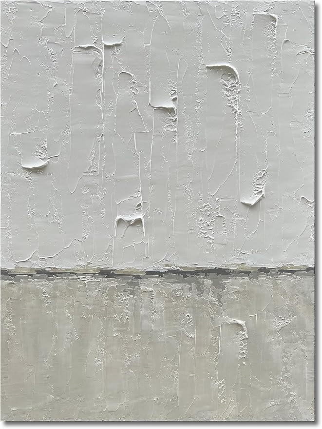 Hand Painted Grey and White Art Canvas Paintings Minimalist Abstract Oil Painting Wall Art 40x28 ... | Amazon (US)