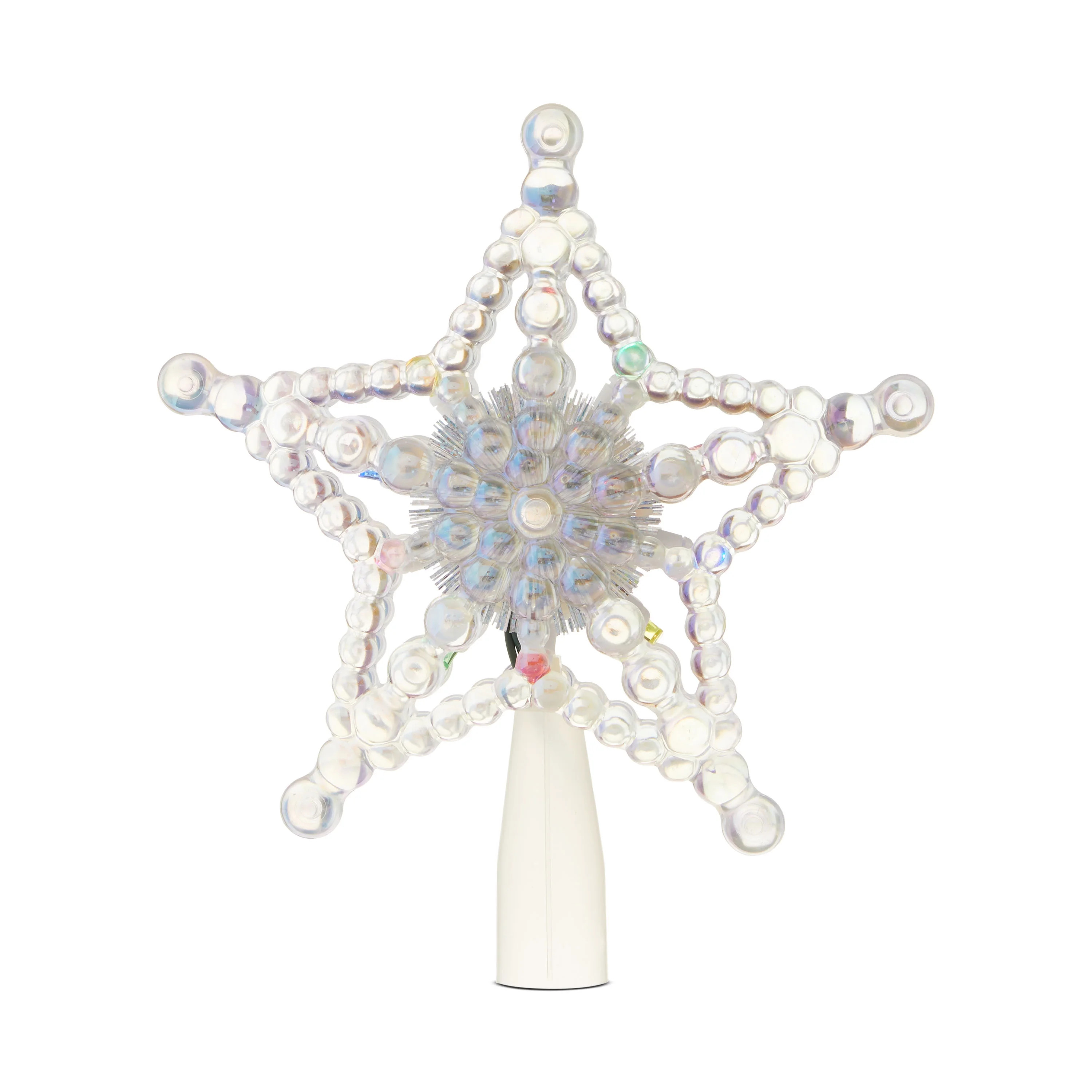 LED Beaded Star Christmas Tree Topper, Iridescent, 7.5", by Holiday Time | Walmart (US)