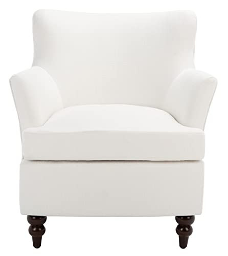 SAFAVIEH Home Collection Levin White/Walnut Accent Club Chair | Amazon (US)