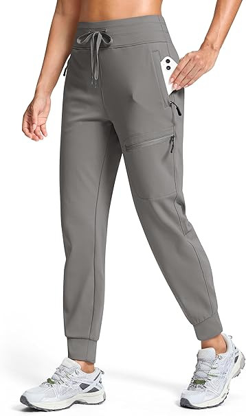 G Gradual Women's Fleece Lined Joggers Hiking Pants 4 Zipper Pockets High Waisted Water Resistant... | Amazon (US)