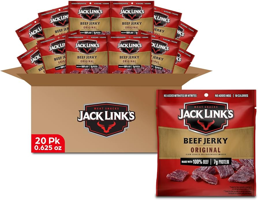 Jack Link's Beef Jerky, Original, Multipack Bags - Flavorful Meat Snack for Lunches, Ready to Eat... | Amazon (US)