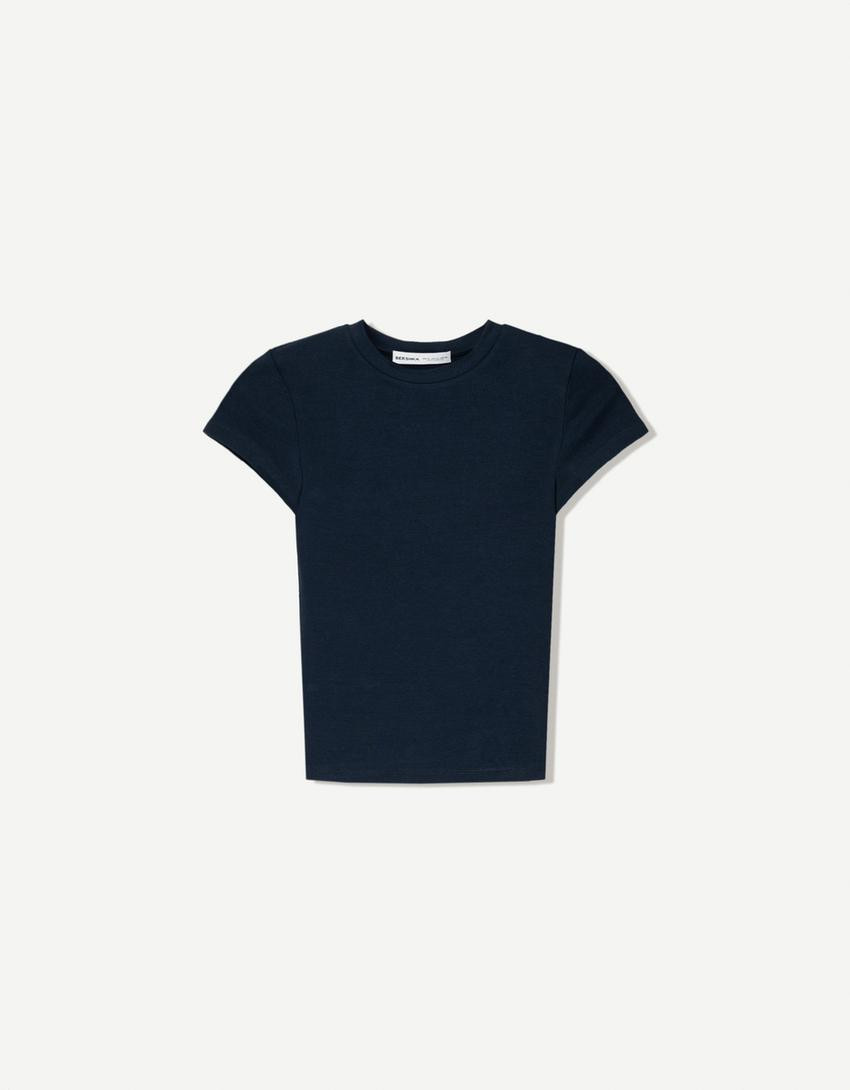 Short sleeve crew neck T-shirt - T-shirts - Women | Bershka GB