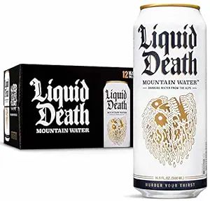 Liquid Death Mountain Water, 16.9 oz. Tallboys (12-Pack) | Amazon (US)