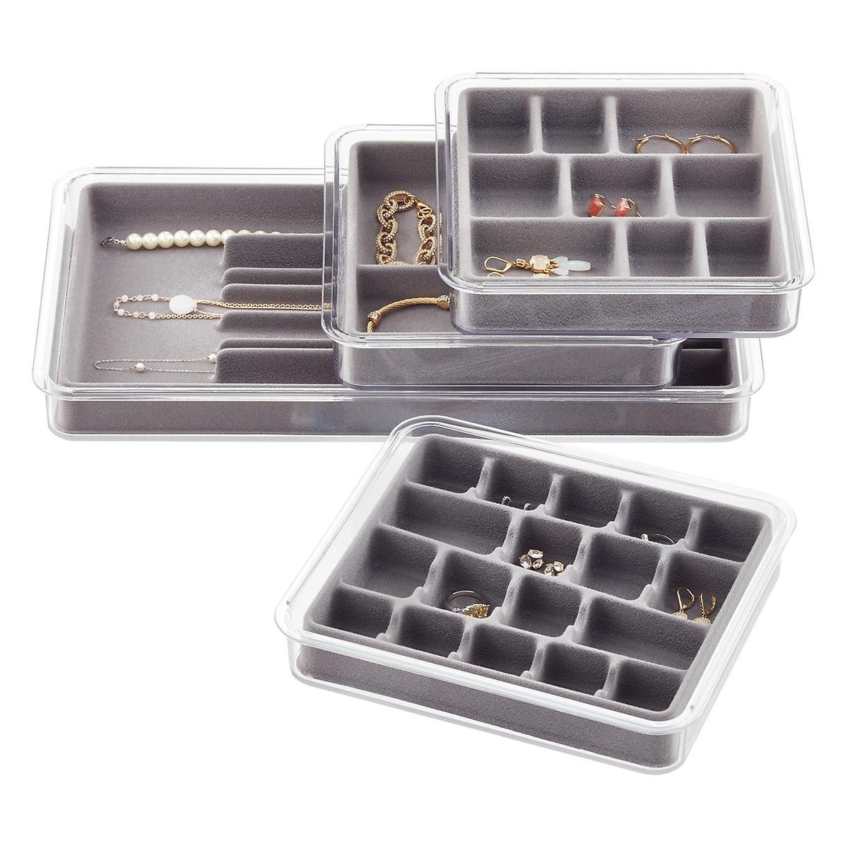Grey Stackable Jewelry Tray System | The Container Store