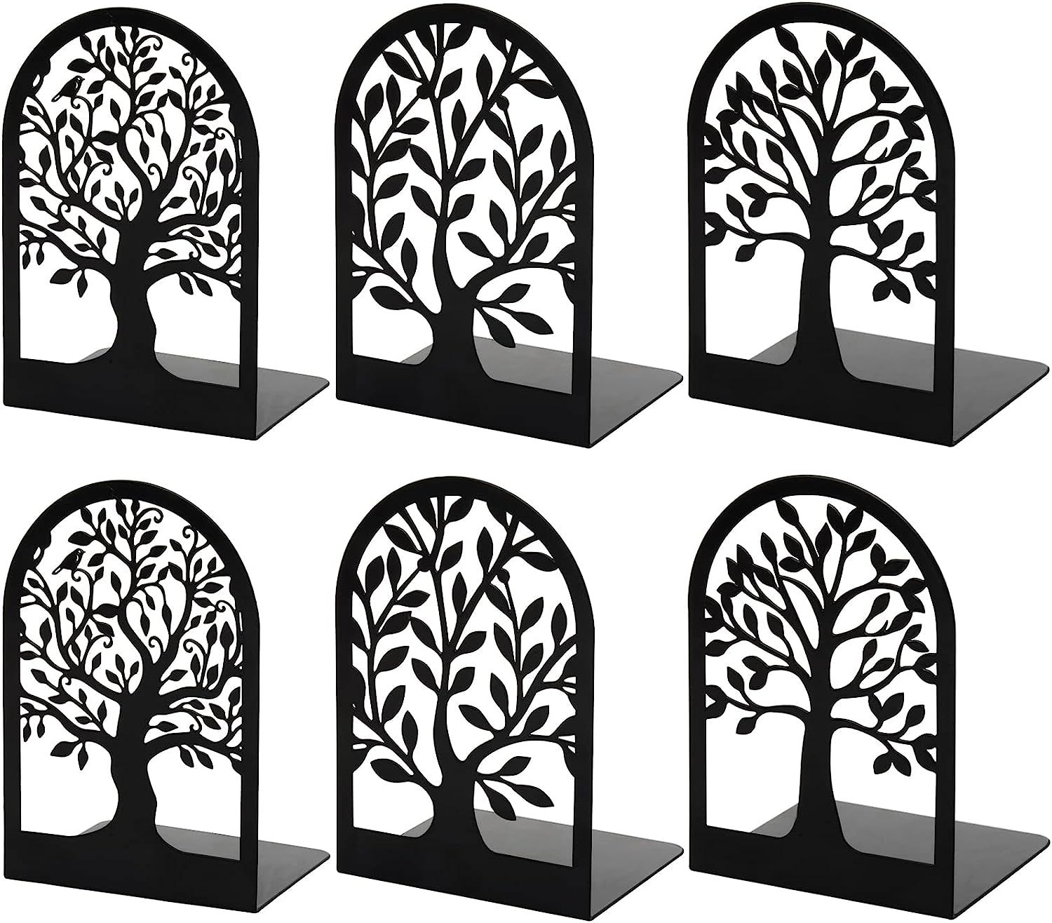 Bookends, Book Ends, Metal Bookends for Shelves Decorative, Tree Bookend Stopper for Heavy Books,... | Amazon (US)