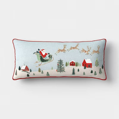 Cottage Christmas Scene Oversized Lumbar Ivory - Threshold™ | Target