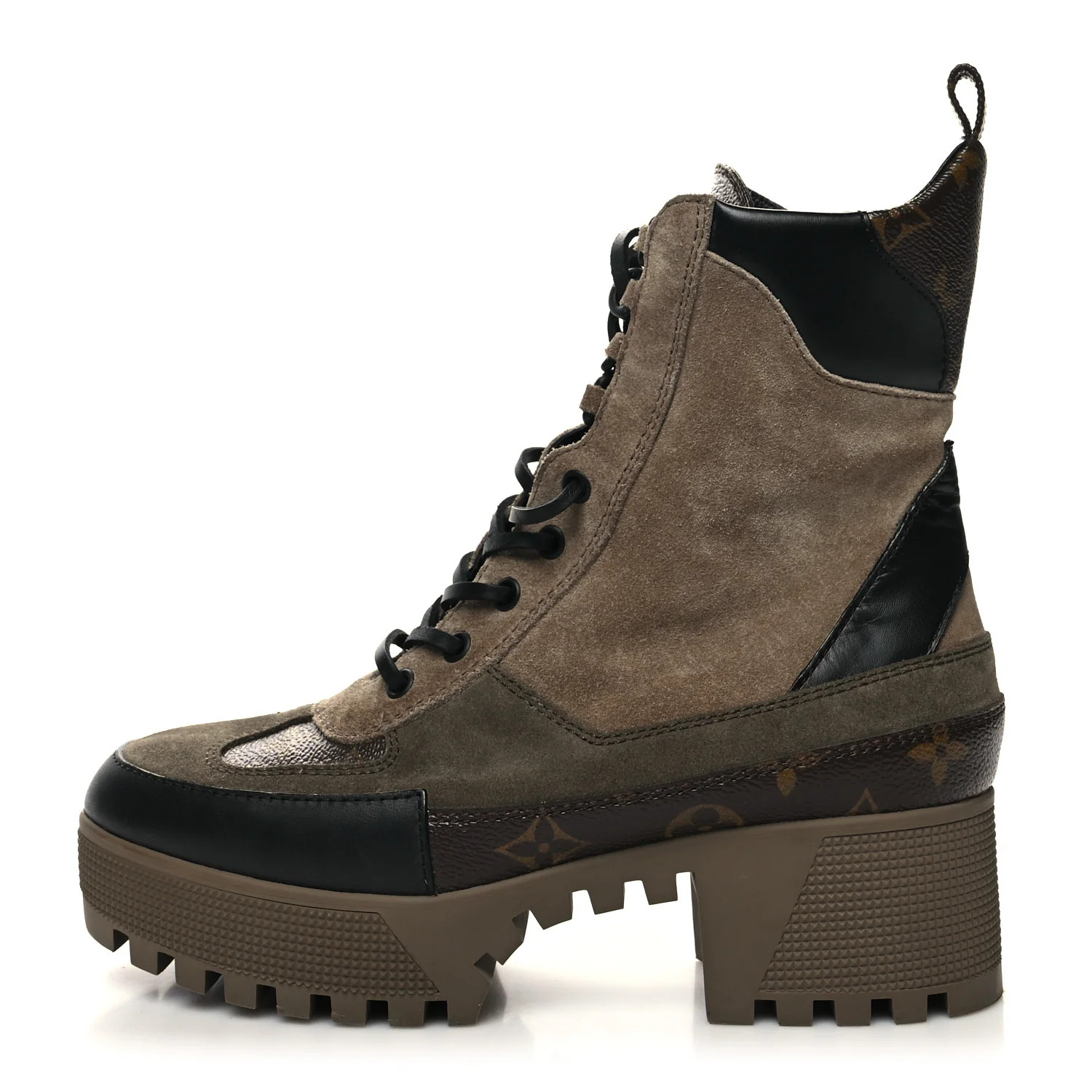 Suede Calfskin Monogram Laureate Platform Desert Boots 39 Taupe | FASHIONPHILE (US)