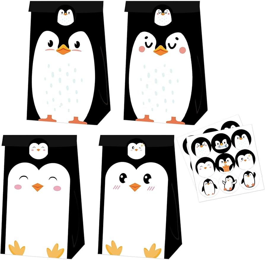 LaVenty 12 PCS Penguin Party Favor Bags Treat Bags Candy Goodie Bags for Penguin Onederland Birth... | Amazon (CA)
