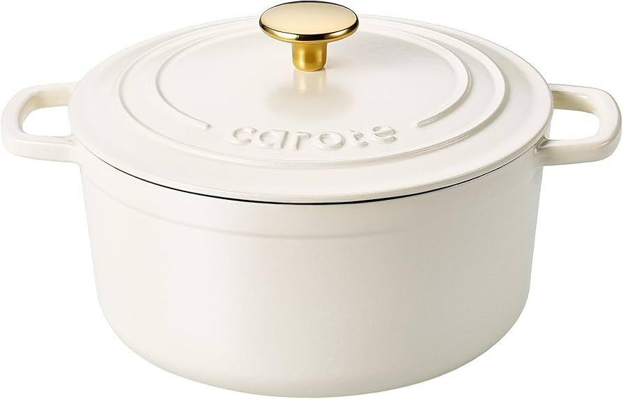 CAROTE Enameled Cast Iron Dutch Oven Pot with Lid, 4 QT Dutch Ovens, Heavy-Duty Cast Iron Pot for... | Amazon (US)