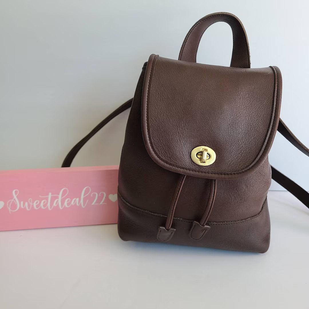 Vintage Coach Brown Mini Daypack Backpack - Etsy | Etsy (US)