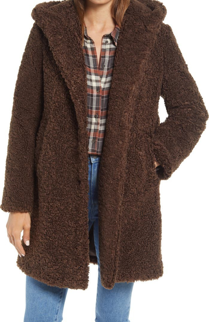 Hooded Faux Shearling Teddy Coat | Nordstrom