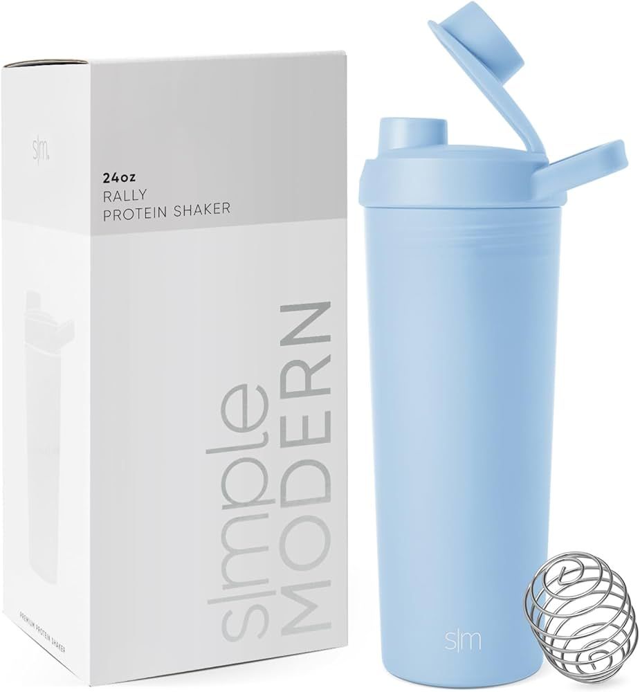 Simple Modern Plastic Protein Shaker Bottle with Ball 24oz | Shaker Cup for Protein Mixes, Shakes... | Amazon (US)