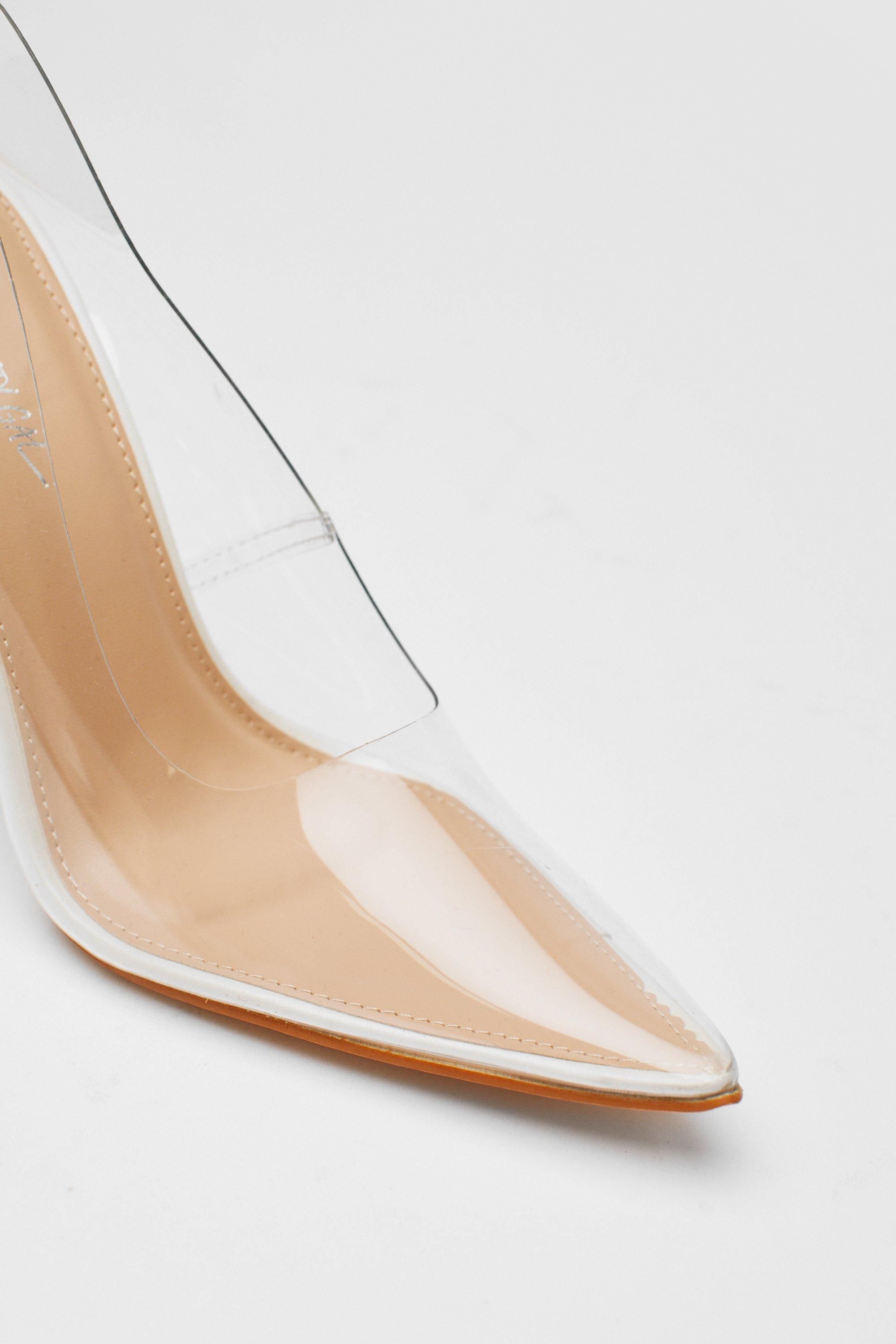 Clear Pointed Pin Stiletto Heel Court Shoes | Nasty Gal (US)