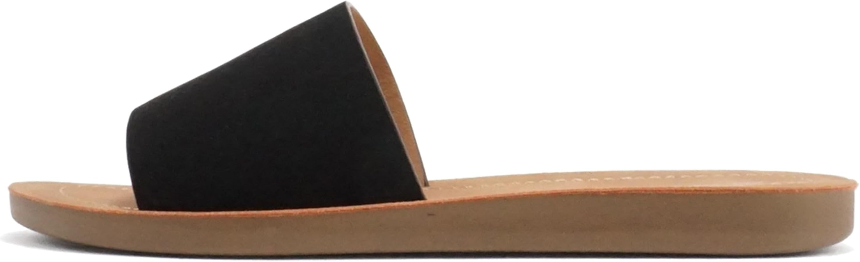 Soda Shoes Efron-S Women Flip Flops Basic Plain Slippers Slip On Sandals Slides Casual Peep Toe B... | Amazon (US)