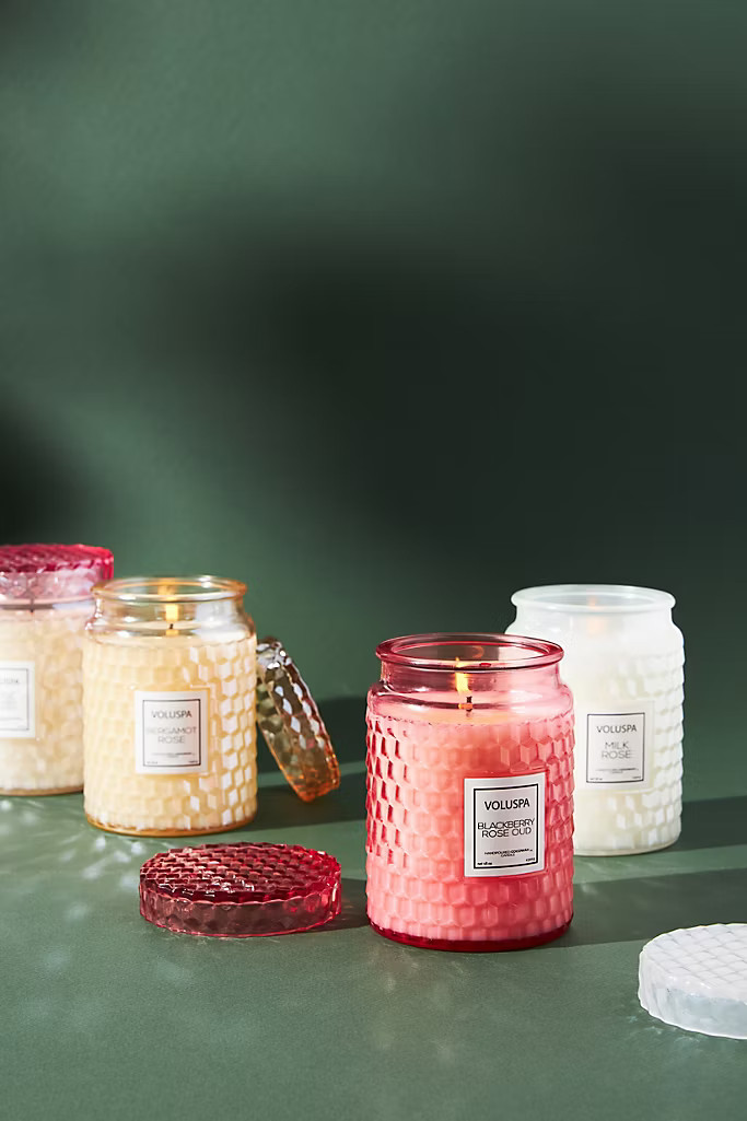Voluspa Roses Embossed Jar Candle | Anthropologie (US)