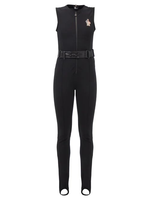 Moncler Grenoble - Logo-patch Softshell Sleeveless Ski Suit - Womens - Black | Matches (US)