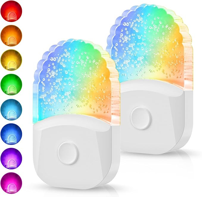 Night Lights Plug Into Wall,Color Changing Night Light for Kids | 8-Color RGB LED Nightlight,Dusk... | Amazon (US)