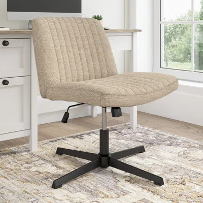 Meila Armless Computer Chair Without Wheels, Criss Cross Legged Seating For Home Office Or Vanity Desk | Wayfair North America