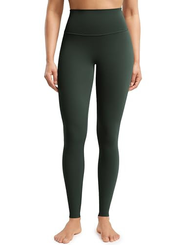 ENERBLOOM No Front Seam Workout Leggings 28" Pants Legend Green XX-Large | Amazon (US)