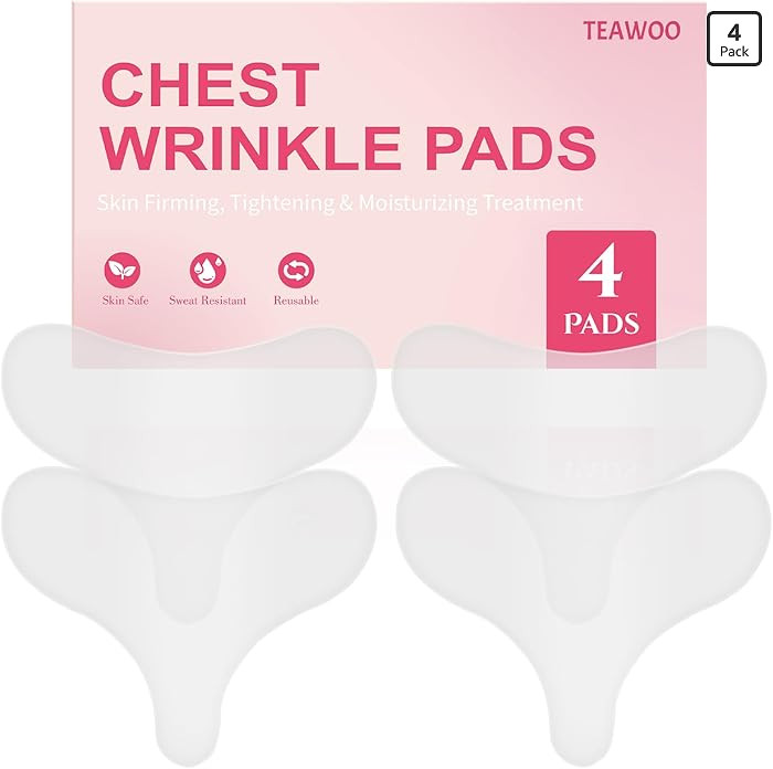 4 PCS Hypoallergenic Silicone Chest Wrinkle Pads | Reusable Wrinkle Patches | Overnight Anti-Wrin... | Amazon (US)