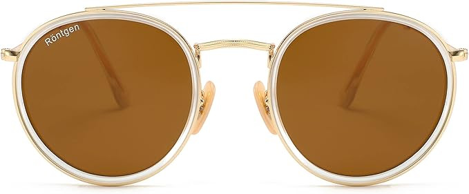 CONRAD RONTGEN Retro Round Sunglasses for Women Men Double Bridge UV400 Protection | Amazon (US)