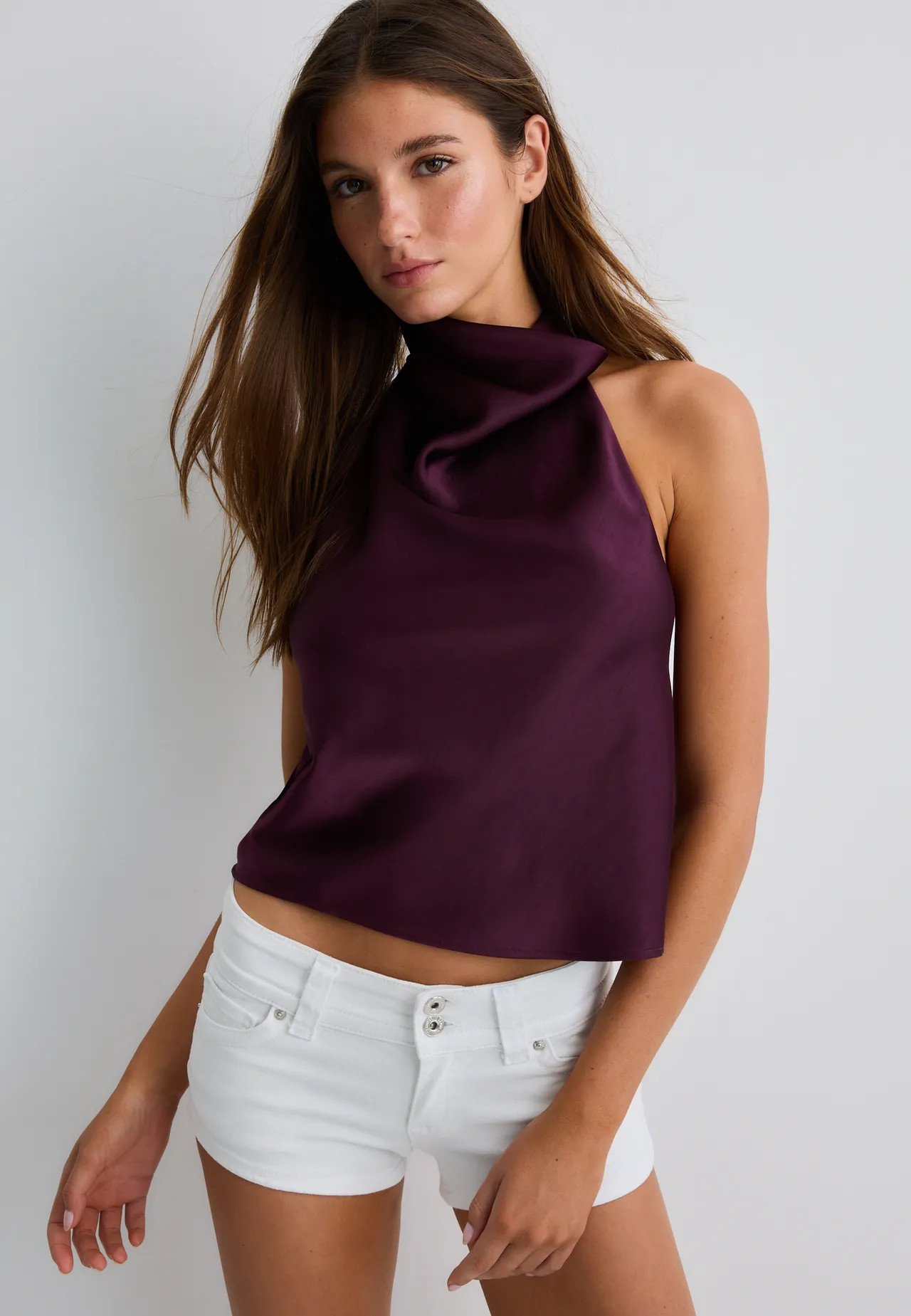 Satin effect halter top - Women's fashion | Stradivarius United Kingdom | Stradivarius (UK)