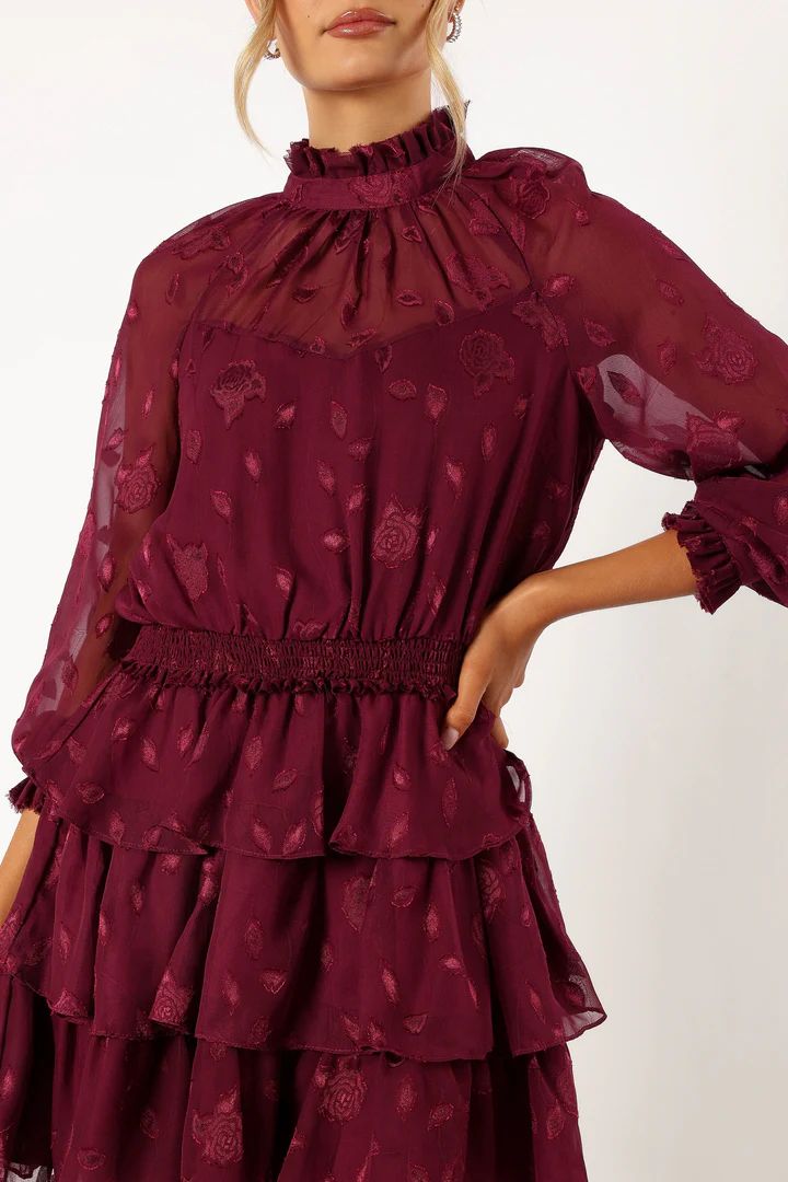 Sebastian Long Sleeve Mini Dress - Ruby | Petal & Pup (US)