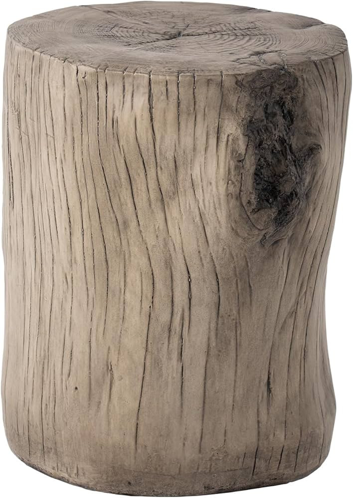 SUNBURY Stump Side Table, Concrete Side Table Coffee Log End Table,Patio Faux Wooden, Light Grey ... | Amazon (US)