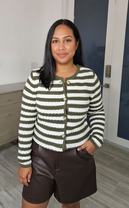 Winter outfit for south Florida! This striped cardigan from Mango runs small so size up if you're in between sizes! 

#LTKSeasonal #LTKfindsunder100 #LTKmidsize