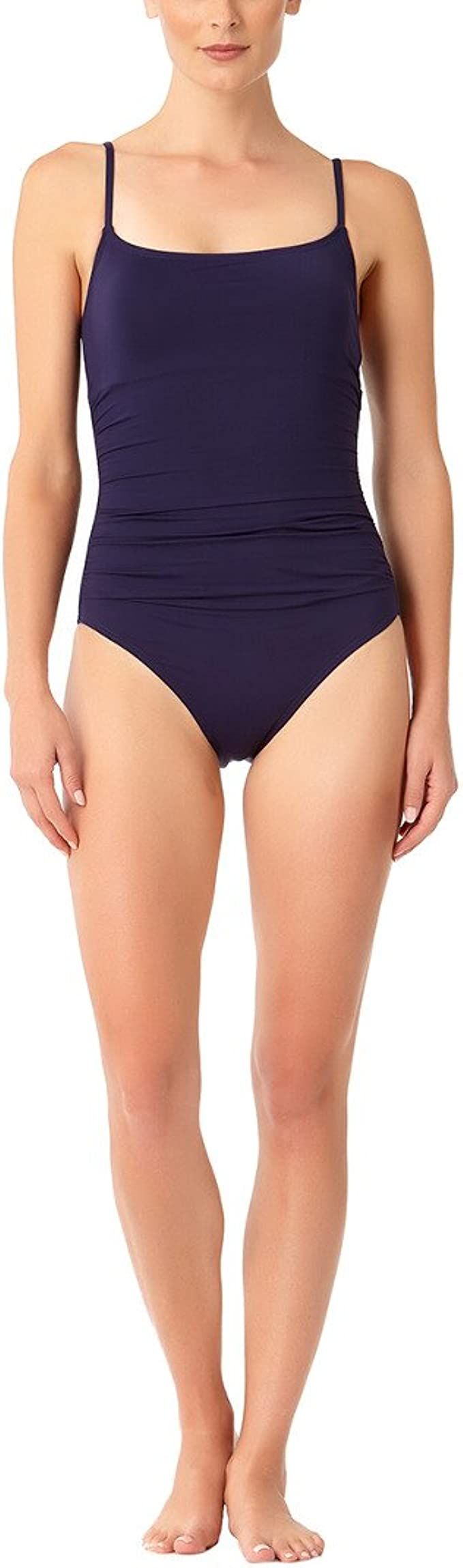 Anne Cole Women's Shirred Maillot Solid One-Piece Swimsuit | Amazon (US)