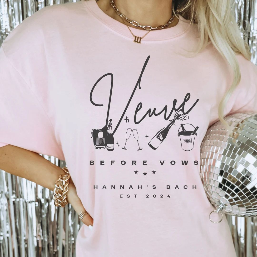 Veuve Before Vows Bachelorette Tshirts Custom Veuve Bachelorette Party Shirts Rendezveuve Last Re... | Etsy (US)