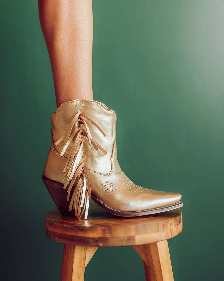 Spirit Bootie - Metallic Gold | Women's Cowboy Boots | Besita Boots | Besita Boots